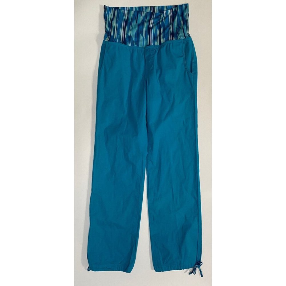 Prana Women's Small Maternity Pull On Yoga Pants Teal Organic Cotton 30" x 31"